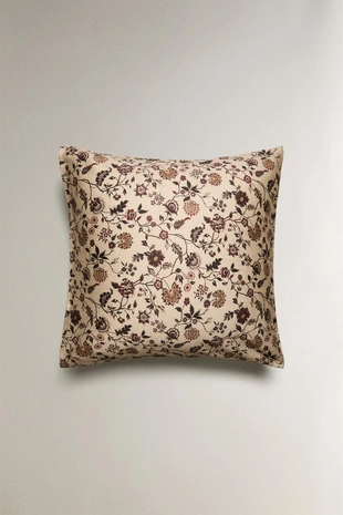 Подушка из хлопкового шёлка с цветочным принтом- Заказать в России