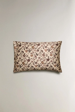 Подушка из хлопкового шёлка с цветочным принтом- Заказать в России