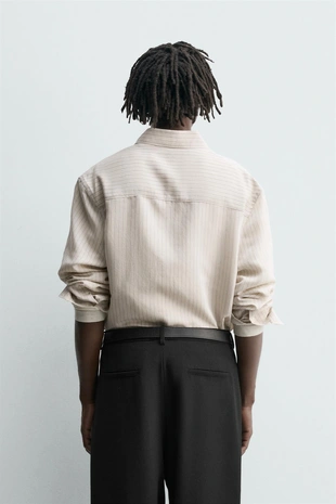 Рубашка свободного кроя в полоску- Заказать в России