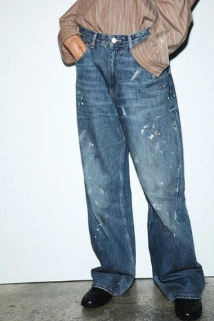 Джинсы TRF свободного кроя оверсайз с высокой посадкой- Заказать в России