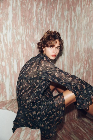 Платье из бамбука с цветочным принтом- Заказать в России