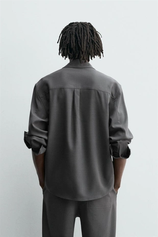 Рубашка RELAXED FIT из струящейся ткани- Заказать в России