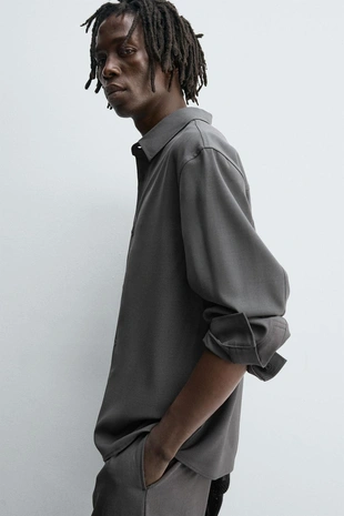 Рубашка RELAXED FIT из струящейся ткани- Заказать в России