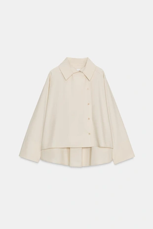 Рубашка оверсайз со складками — ZW COLLECTION- Заказать в России