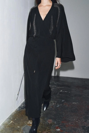 Платье с вышивкой и бусинами — ZW COLLECTION- Заказать в России