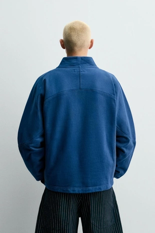 Navy blue | 4393/311/401 - Zara Толстовка CHAMPION ® X ZARA с воротником на молнии