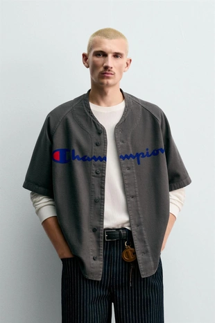 Рубашка BASEBALL с принтом CHAMPION ® X ZARA- Заказать в России