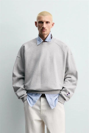 Купить Zara Толстовка CREWNECK с нашивками CHAMPION ® X ZARA