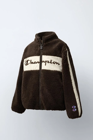 Купить Zara Куртка из искусственной овчины с подкладкой из поларфлиса CHAMPION ® X ZARA