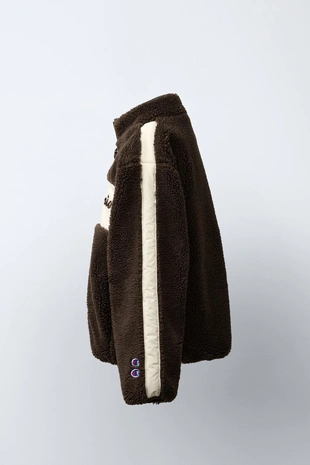 Chocolate | 5644/920/717 - Zara Куртка из искусственной овчины с подкладкой из поларфлиса CHAMPION ® X ZARA