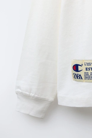 Футболка с нашивками CHAMPION ® X ZARA- Заказать в России