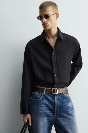 Рубашка струящегося покроя RELAXED FIT LIMITED EDITION- Заказать в России