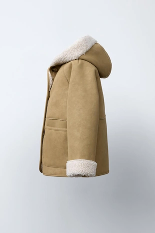 Двустороннее пальто из искусственной овчины- Заказать в России