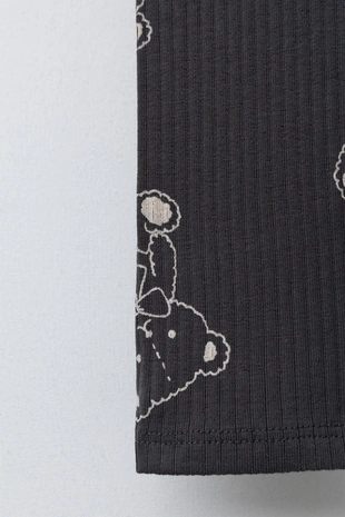 Легинсы в рубчик с принтом