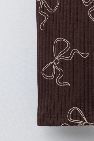 Легинсы в рубчик с принтом