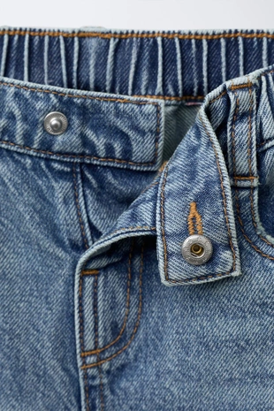 Blue | 7147/553/400 - Zara Джинсы WIDE LEG с сердцем