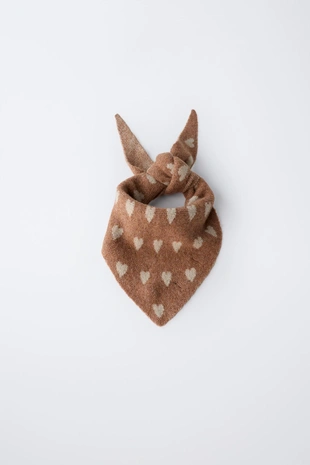 Pink marl | 3920/091/625 - Zara Треугольный платок в сердечка