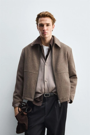 Куртка из рельефной ткани с молнией