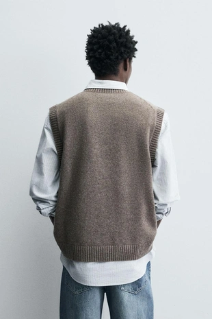 Вязаный шерстяной жилет- Заказать в России