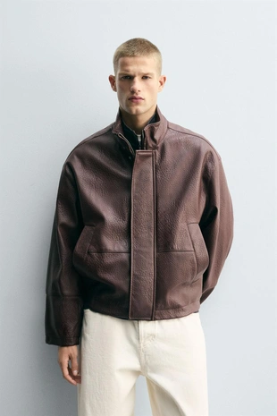 Куртка из текстурной искусственной кожи- Заказать в России