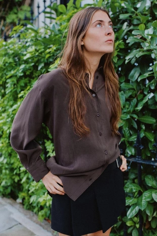 Рубашка OVERSIZE из текучей ткани