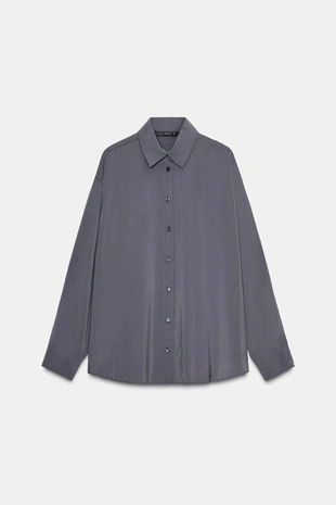 Рубашка OVERSIZE из текучей ткани- Заказать в России