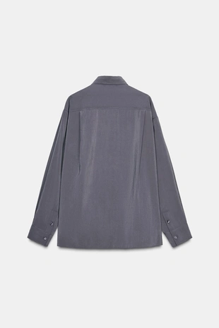 Рубашка OVERSIZE из текучей ткани- Заказать в России