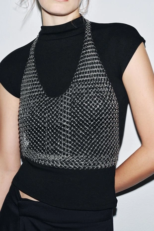 Топ с металлическими кольцами- Заказать в России