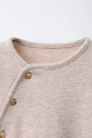 Ecru | 5767/599/712 - Zara Футболка с запахом SOFT TOUCH