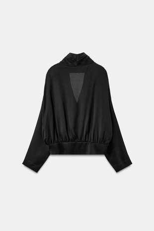 Атласная рубашка-блейзер свободного кроя- Заказать в России