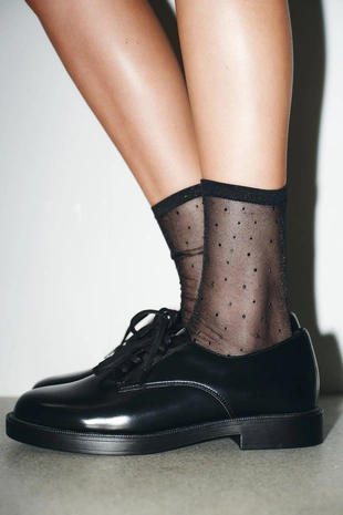 Носки со стразами до середины икры