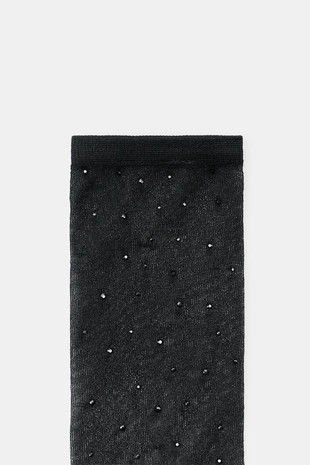 Носки со стразами до середины икры