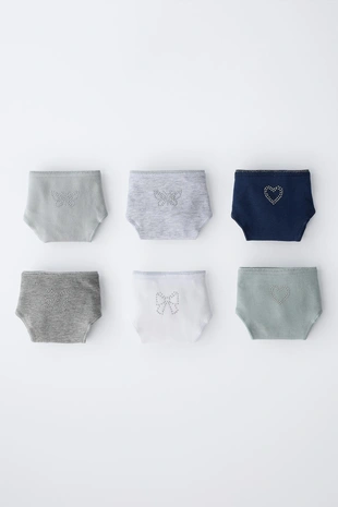 6–14 лет/ набор из шести трусов со стразами разной формы- Заказать в России