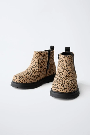 Sand Brown | 6113/630/107 - Zara Ботинки челси с анималистическим принтом