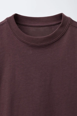 Dark burgundy | 1887/749/684 - Zara Однотонная футболка MEDIUM WEIGHT