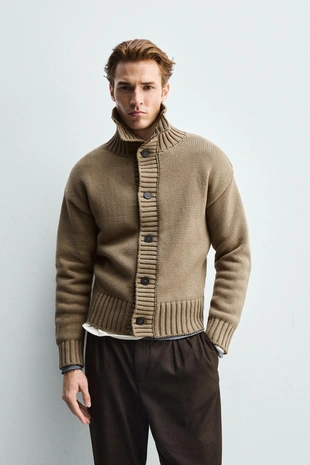 Купить Zara Структурированный вязаный кардиган