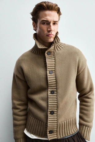 Структурированный вязаный кардиган- Заказать в России