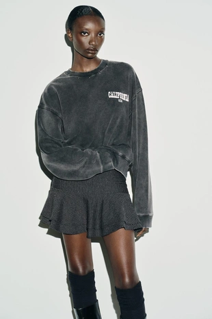 Мини-юбка в полоску с оборами- Заказать в России