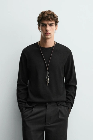 Купить Zara Футболка с рельефным узором «вафля»