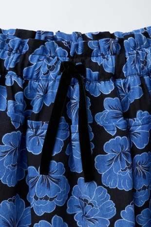 Юбка с цветочным принтом и бархатным бантом- Заказать в России