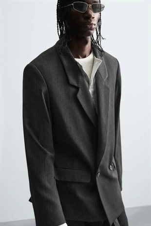 Двубортный блейзер в полоску- Заказать в России