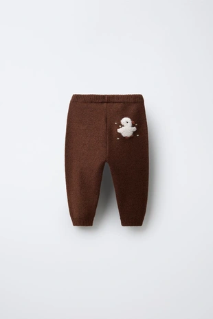 Купить Zara Трикотажные брюки-джоггеры с вышитым утенком