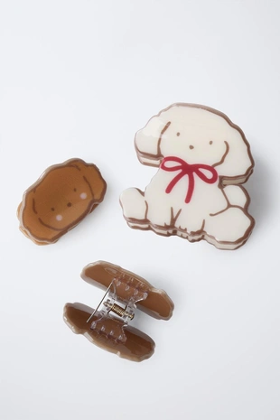 Brown | 0441/744/700 - Zara Набор из 3 заколок для волос «собачки»