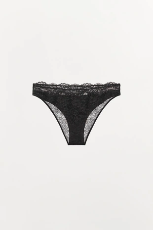 Black | 1355/608/800 - Zara Комбинированные кружевные трусы