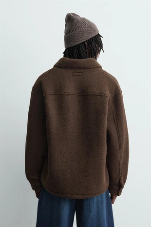 Куртка-рубашка из искусственной овчины- Заказать в России