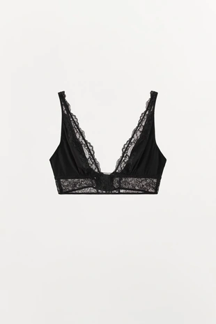 Треугольный бралетт с кружевом- Заказать в России