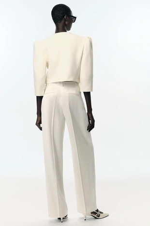 Брюки прямого кроя с защипами- Заказать в России