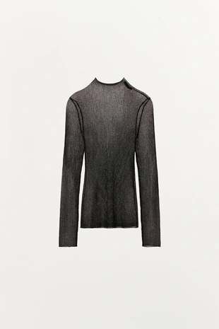 Трикотажный топ с блестящей нитью- Заказать в России