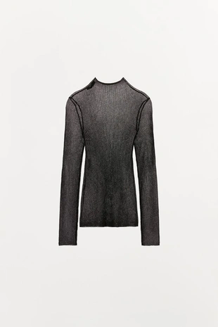 Трикотажный топ с блестящей нитью- Заказать в России