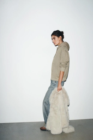 Худи с капюшоном и эффектом потертости- Заказать в России